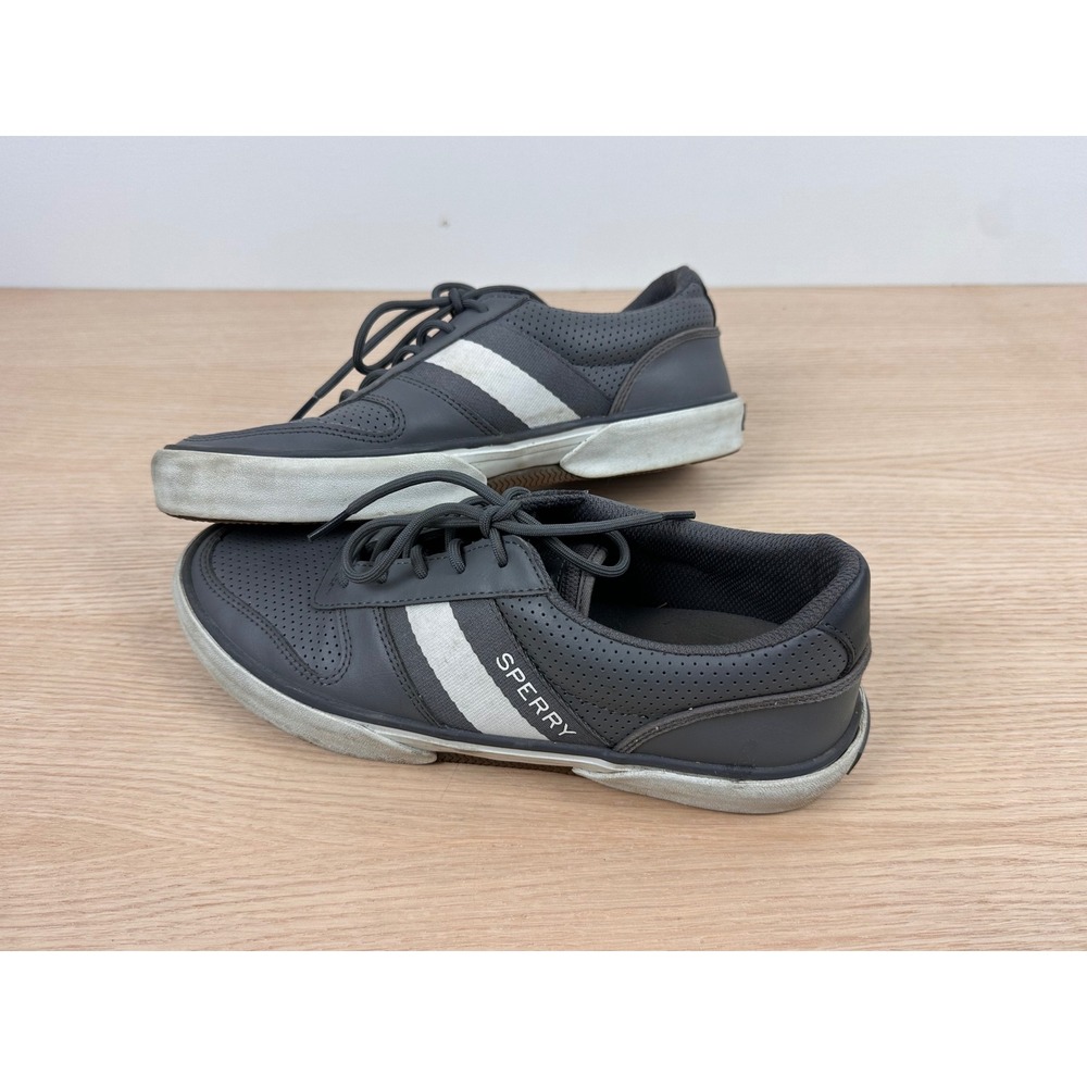 Sperry Top-Sider Mens size 8 Gray Leather Sneakers‎